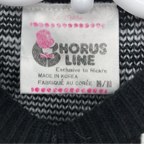 HORUS LINE Knit Crewneck Sweater Abstract Drop Shoulder Black + White MEDIUM - Picture 4 of 4